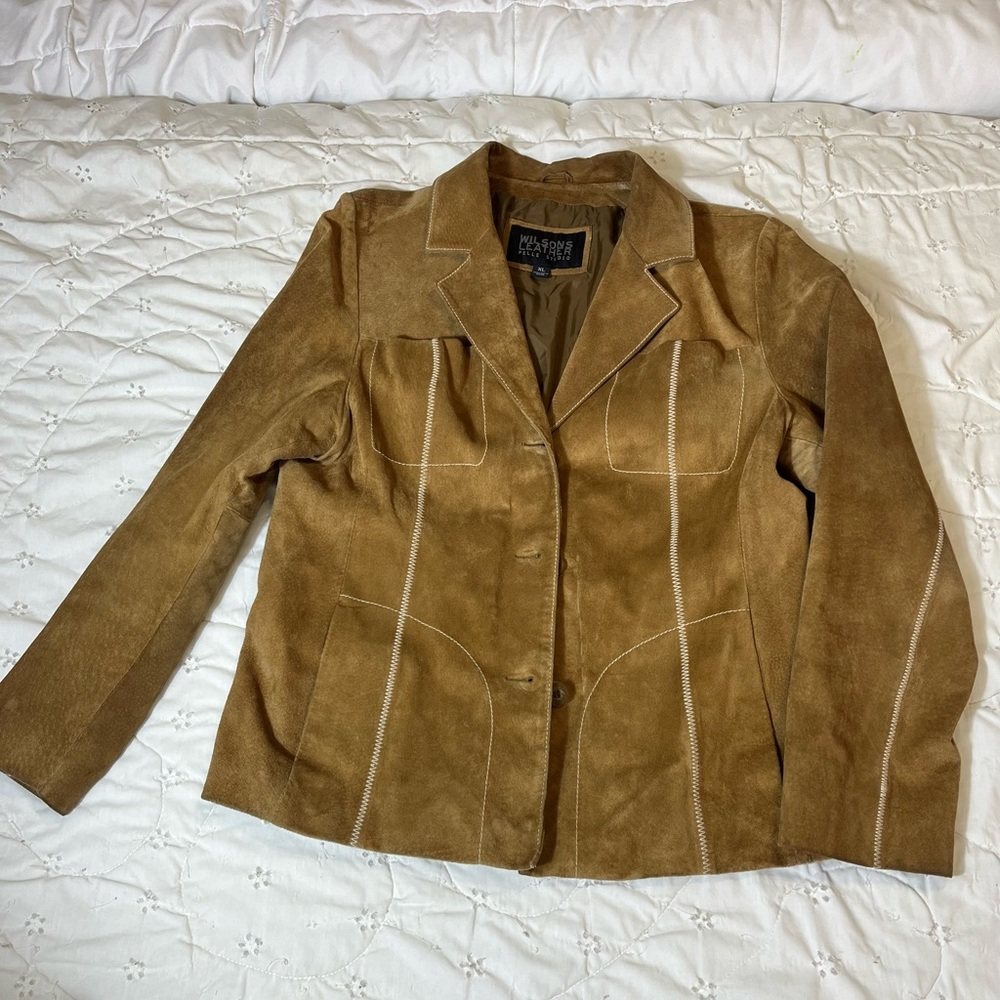 Wilsons Leather Brown Suede Blazer